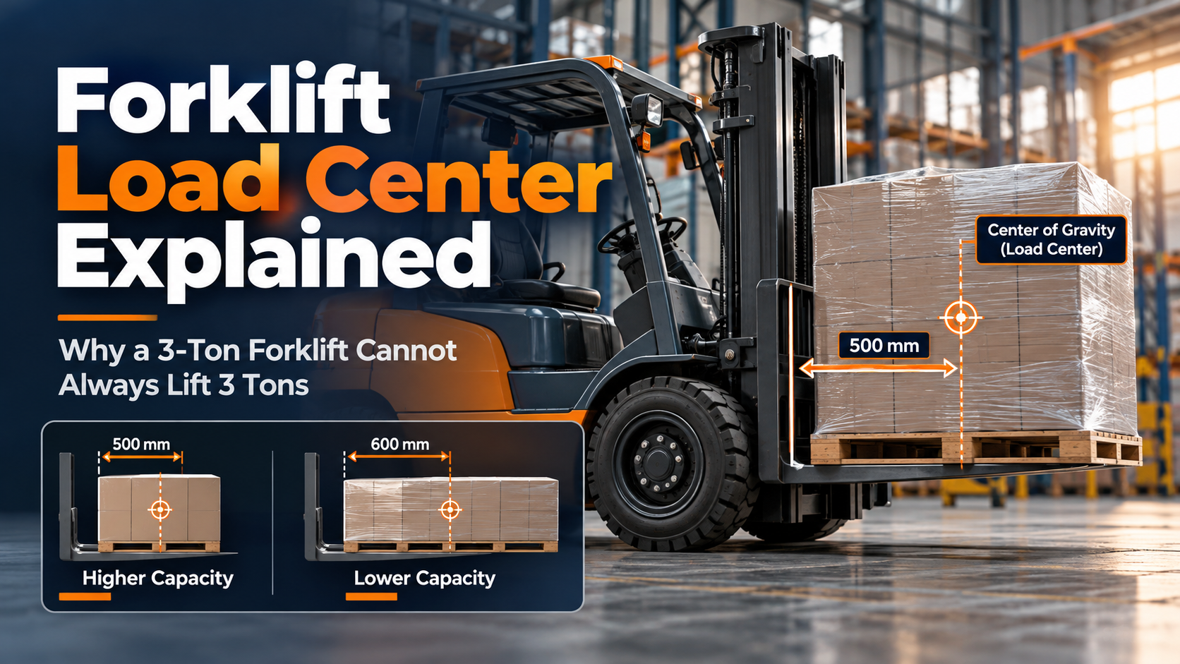 Forklift Load Center Explained: Why a 3-Ton Forklift Cannot Always Lift 3 Tons