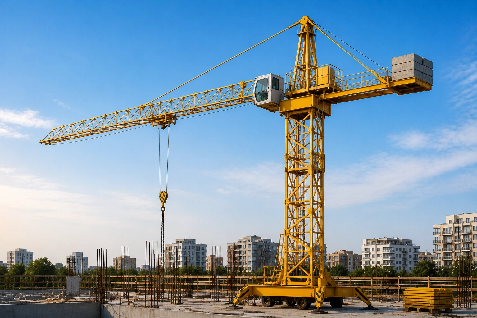Self erecting tower crane