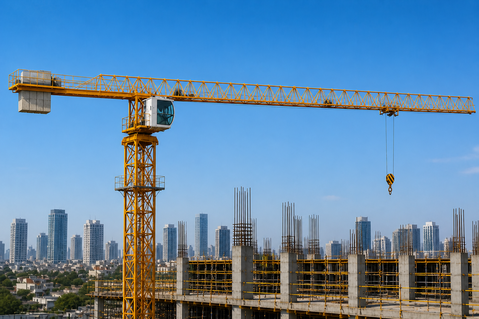 Flat top tower crane