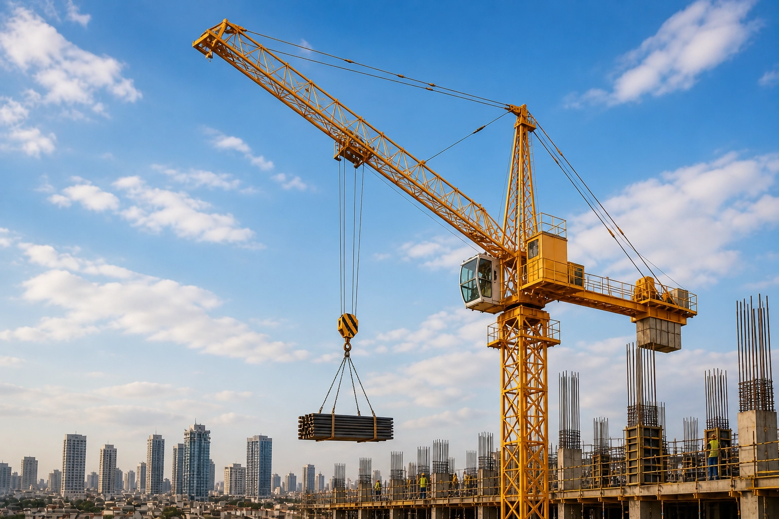 Luffing jib tower crane