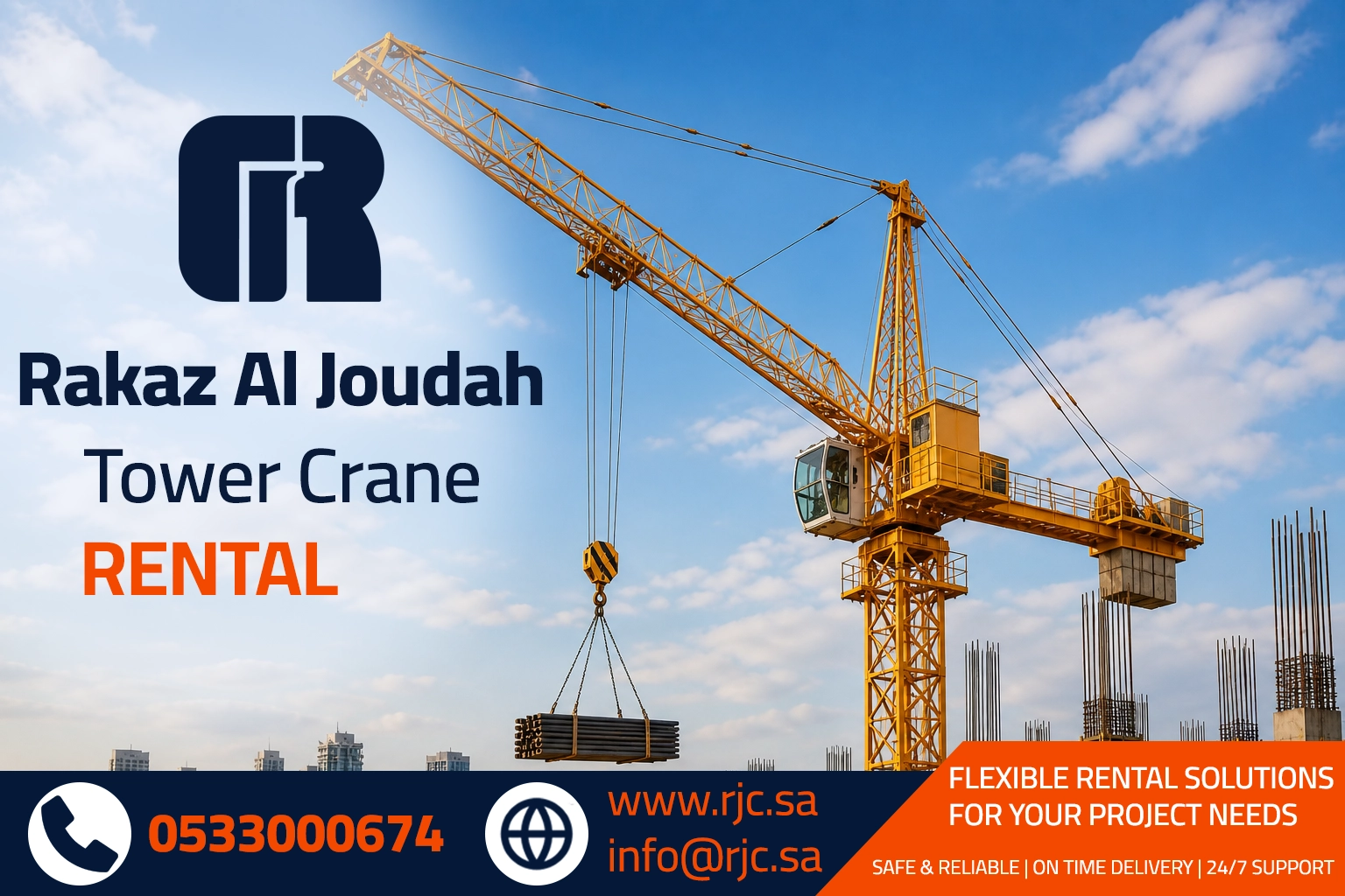 RJGC tower crane rental solution for construction projects
